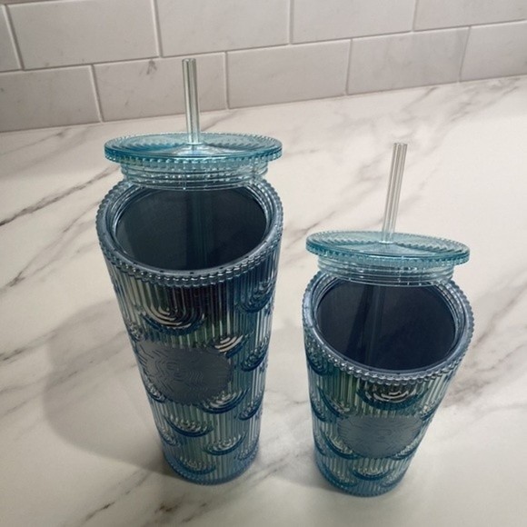 Starbucks - Bundle (2 Cups) Aqua Mermaid Cup with Straw - Picture 7 of 7
